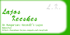 lajos kecskes business card